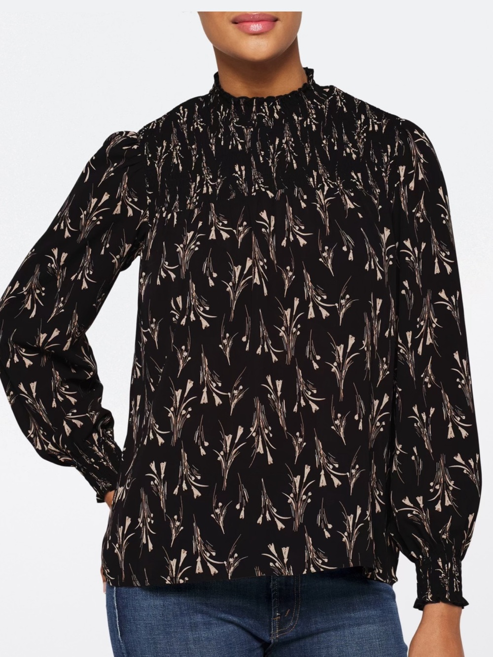 Fun2Fun Gianna High Neck Floral Blouse – Size XXL
